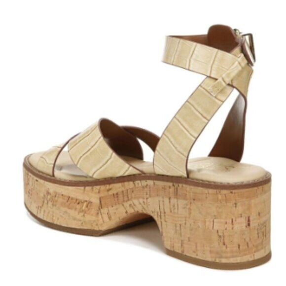 FRANCO SARTO Embossed Leather Platform Sandal - Picture 2 of 5